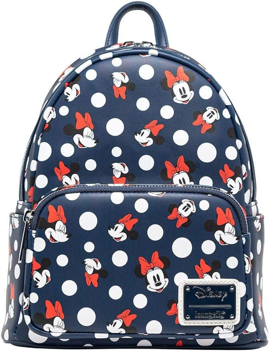 Disney Minnie Mouse Polka Dots Navy Mini Backpack - Loungefly
