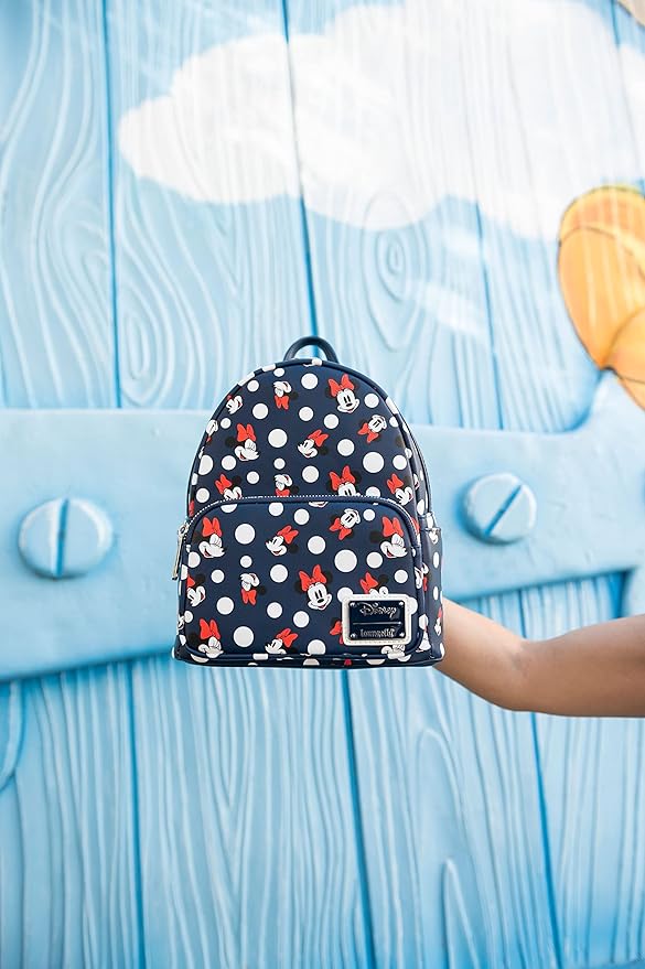 Disney Minnie Mouse Polka Dots Navy Mini Backpack - Loungefly