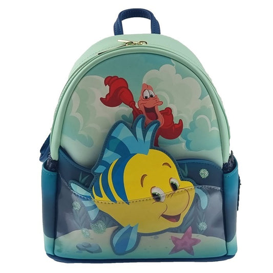 Disney The Little Mermaid Flounder and Sebastian Mini Backpack - Loungefly