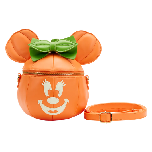 Minnie Mouse Pumpkin Glow in the Dark 7” Faux Leather Crossbody Bag - Loungefly