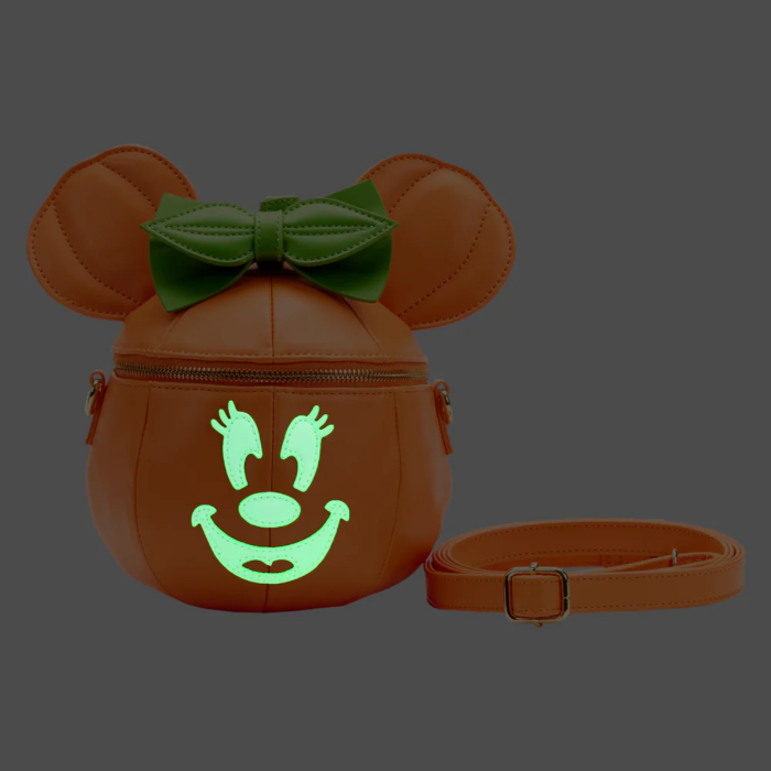 Minnie Mouse Pumpkin Glow in the Dark 7” Faux Leather Crossbody Bag - Loungefly